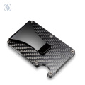 OEM Custom Carbon Fibre Business Card Holder Cases Slim Clip Wallet